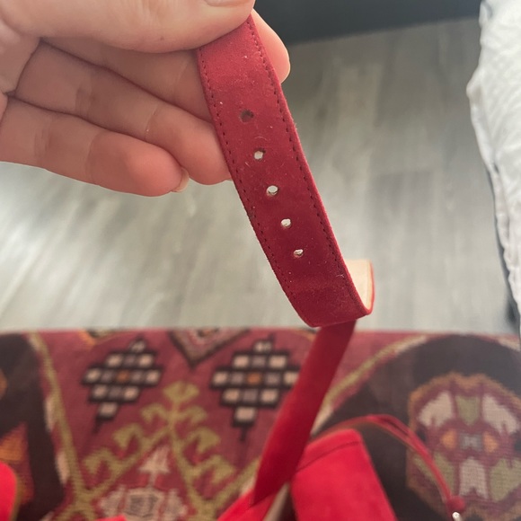 MIU MIU RED PLATFORM HEELS - Picture 7 of 16